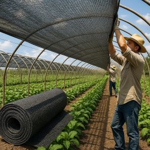 Ảnh thực tế tham khảo cách kéo và cố định lưới che nắng trên hệ thống khung