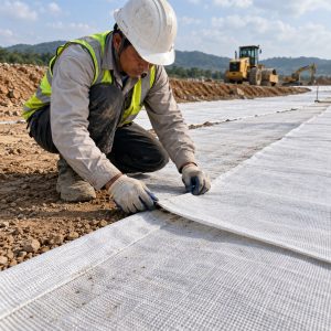 Cuộn vải địa kỹ thuật ART15 được kiểm tra nhãn và phiếu dữ liệu