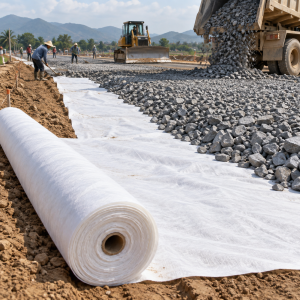 Vải địa kỹ thuật Hưng Phú được kiểm tra trước khi trải trên nền
