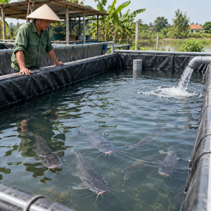 Bạt nuôi cá trê trong bể lót cần kiểm tra nền và mép