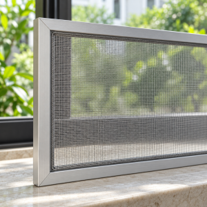 Lưới inox 304 chống muỗi căng trong khung nhôm đặt cạnh cửa sổ