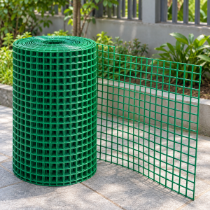 Cuộn và tấm lưới nhựa HDPE màu xanh có mắt vuông