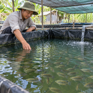 Nuôi cá sặc rằn trong bể lót bạt tại trang trại