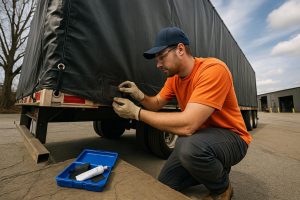 Vá bạt xe tải bị rách bằng miếng vá chuyên dụng